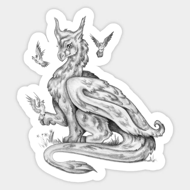 Furry Dragon Sticker by Sandra Staple